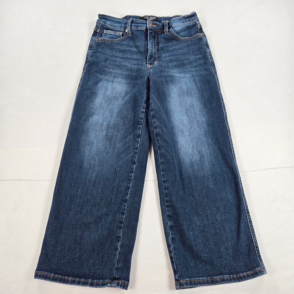 Judy Blue Mid Rise Wide Crop Leg Tummy Control Jeans Women's Size 5/27